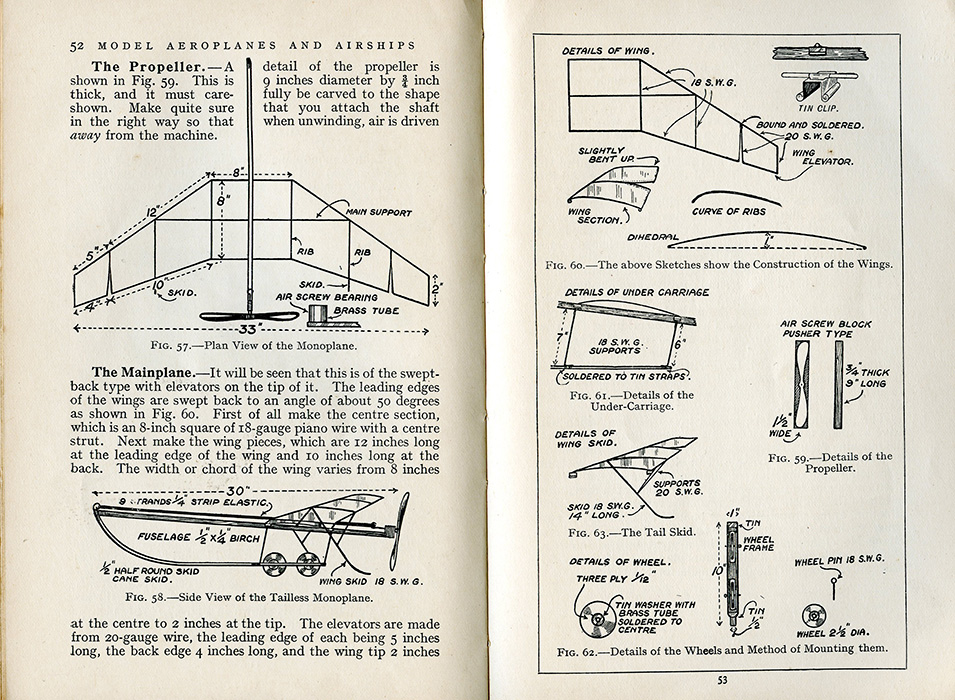『Model aeroplanes and airships』内容の一部